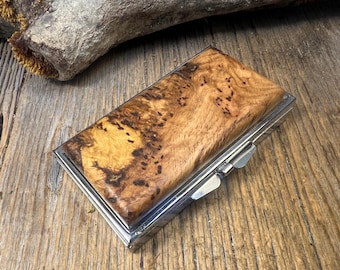 Wood/ Wooden Pill Box: Very rare AAAAA Gallery grade Louisiana Live Oak Burl,  1 compartment, 6 partitions, 2 partitions