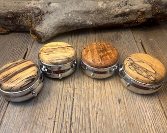 Wood/ Wooden Pill / Keepsake / Medicinal Herb container, 3 partitions, 1 compartment