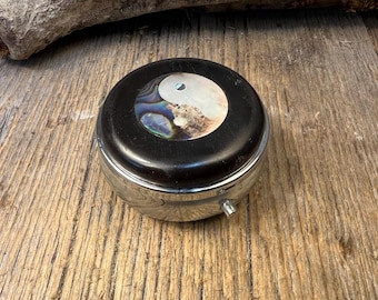 Wood/ Wooden Pill box, keepsake case, Gaboon Ebony, Yin and Yang, 3 Compartments, 1 Compartment