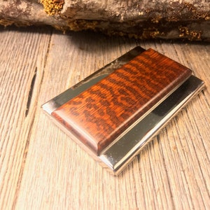 Porta biglietti da visita/carte di credito/porta carte di credito in legno/legno: legno di serpente del Suriname di qualità AAAA Gallery