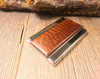 Wood/Wooden Business Card/ Credit Card case/ Holder: AAAA Gallery grade Surinam Snakewood