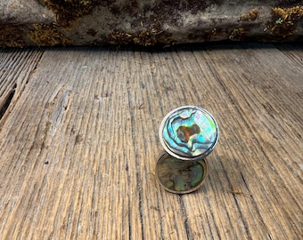French Cufflinks: Paua Abalone, 16mm, round