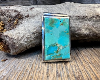 Money clip/ Bill fold: AAAAA Gallery grade Arizona Turquoise