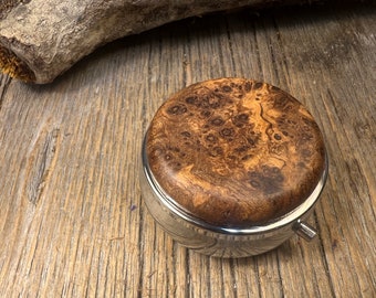 Wood/ Wooden Pill/ Keepsake container: AAAAA Gallery Grade Spalted Birdseye Maple Burl