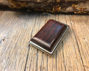 Wood/ Wooden Money clip:  Coco Bolo (Chromed Steel)