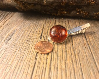 Tie clip: Baltic Amber 20 mm (round)