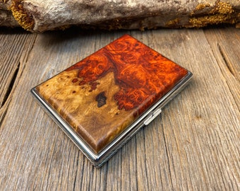 Wood/ Wooden ,Business/ Credit card,Wallet, Medicinal Herb/ Cigarette Case: AAAAA Instrument grade Amboyna Burl