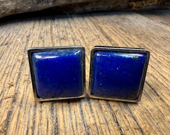 French Cufflinks: AAAAA Royal Afghany Lapis Lazuli, 16/18 mm, square