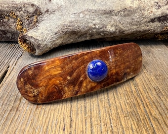 Wood/ Wooden Hair Barrette: AAAAA Gallery grade Maple Burl, large