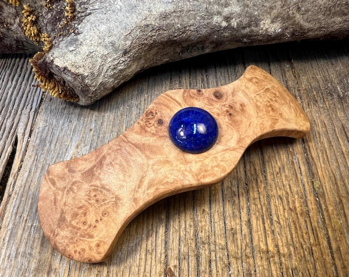 Featured listing image: Wood/ Wooden Hairbarette: AAAAA Gallery grade Birdseye Maple Burl (Medium)