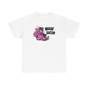 Camiseta "Making Bacon", divertida camiseta vintage, unisex, de algodón, ideal para amantes de la comida, regalo para amantes de los cerdos, con un toque de humor.