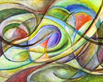 MOBIUS original acrylic painting ready to hang