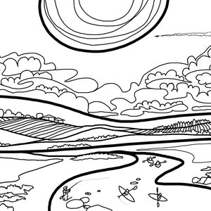 LANDSCAPE - digital drawing for your coloring pleasure