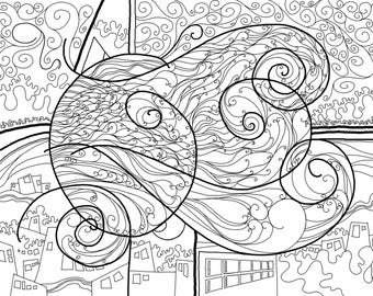 WINDY CITY - digital download for coloring on pads and tablets