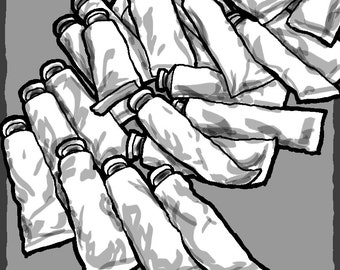 PAINT TUBES - digital drawing for coloring