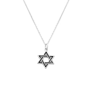 925 Silver-Plated Star of David Necklace – Magen David Jewish Pendant