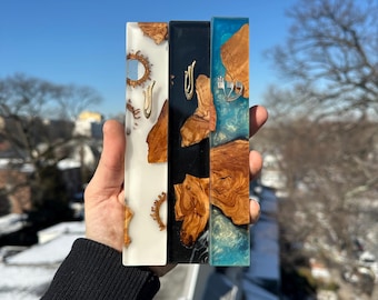 Handmade Epoxy Mezuzah Case – Olive Wood & Resin Cover – Weatherproof for Indoor/Outdoor Use – Made in Jerusalem – Jewish Door Decor