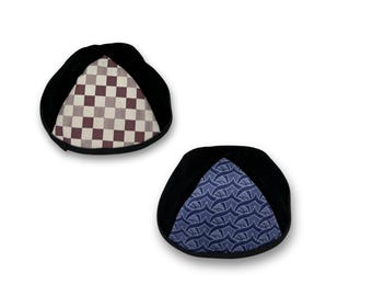 Black Embroidered Boys Kippah – Stylish Yarmulke, Bar Mitzvah & Special Events
