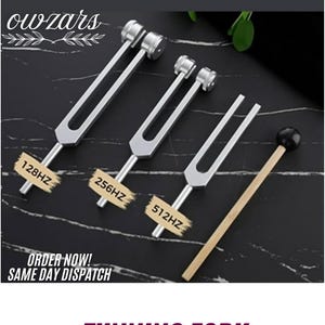 Healing Tuning Fork Set –128Hz, 256Hz, 512Hz Weighted for Chakra & Sound Therapy