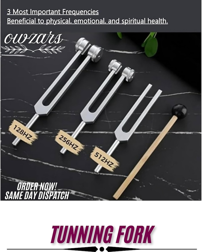 Healing Tuning Fork Set –128hz, 256hz, 512hz Weighted for Chakra ...