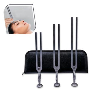 Gardiner Brown Tuning Fork Set - 128 Hz, 256 Hz, 512 Hz | Brushed Steel | Made In England