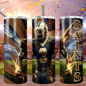 Saint 20oz Skinny Tumbler Wrap PNG, Sport 20oz Tumbler PNG, Mascot Sublimation Tumbler PNG Digital Download, Football Tumbler