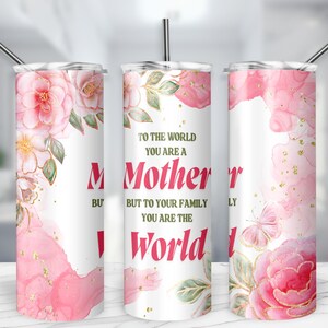 Dzień Matki 20oz Skinny Tumbler Wrap, Projekt sublimacji, Pobieranie cyfrowe PNG, Floral Mom Tumbler Wrap PNG, Mama Tumbler Wrap