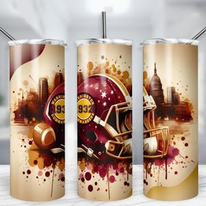 Commander 20oz Skinny Tumbler Wrap PNG, Sport 20oz Tumbler PNG, Mascot Sublimation Tumbler PNG Digital Download, Helmet Football Tumbler