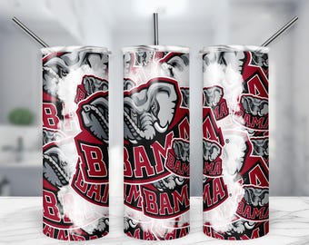 Alabama 20oz smal tumbler Wrap PNG, sport 20oz tumbler PNG, maskot sublimeringstumbler PNG digital nedladdning, fotbollstumbler