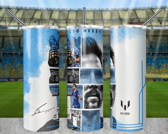 Lionel Messi Tumbler, 20oz Skinny Tumbler Wrap Design Sublimation, 20oz Template Straight Tumbler Wrap,Instant Download, PNG