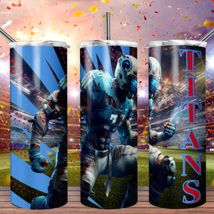 Titan 20oz Skinny Tumbler Wrap PNG, Sport 20oz Tumbler PNG, Mascot Sublimation Tumbler PNG Digital Download, Football Tumbler