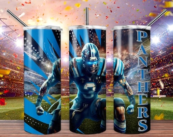 Panther 20oz Skinny Tumbler Wrap PNG, Sport 20oz Tumbler PNG, Mascot Sublimation Tumbler PNG Digital Download, Football Tumbler