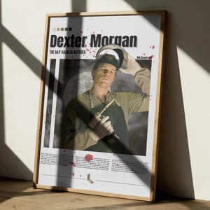 Pôster de Dexter Morgan, impressão digital de suspense policial, arte de parede escura, pôster da série de TV Dexter, pôster de The Bay Harbor Butcher, arte de parede para impressão