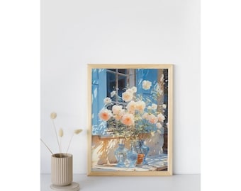 Måla efter siffror DIY-kit - Blommor, Vintageblommor | Vildblomsvas | Rustikt | Cottagecore | Lantlig väggdekoration, konst och present till henne