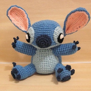 Crochet Pattern - Stitch Amigurumi Blue, Easy Crochet in Downloadable PDF