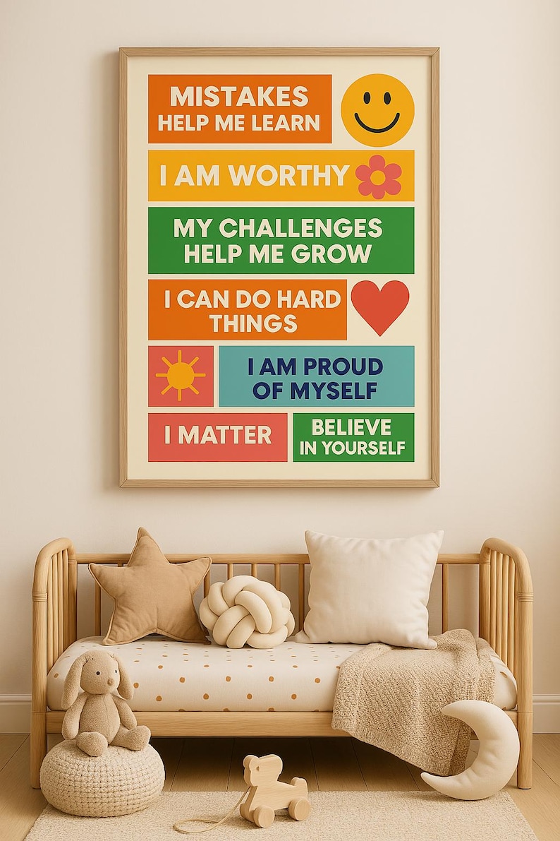 Kids Inspirational Wall Art Printable | Positive Affirmations for Kids ...