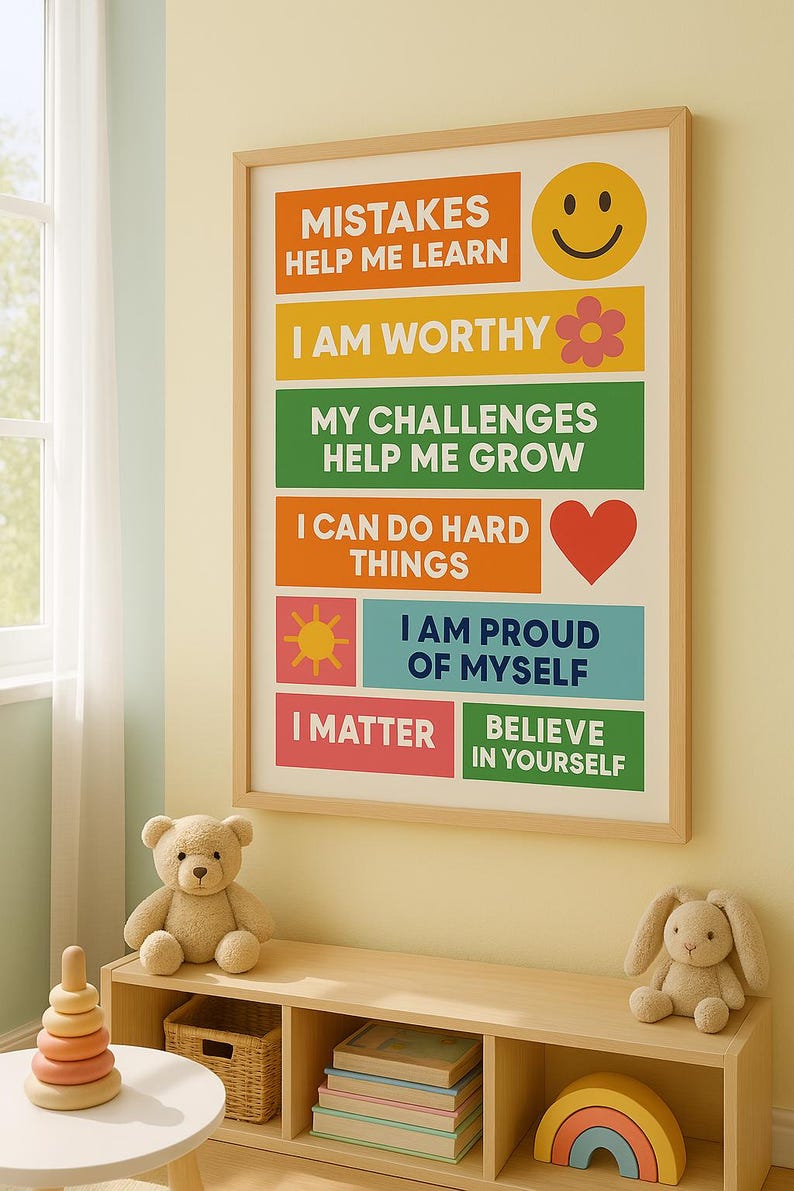 Kids Inspirational Wall Art Printable | Positive Affirmations for Kids ...