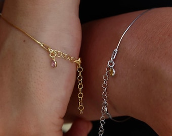 Customized Birthstone Bracelet, 925 Silver Birthstone Bracelet, Birthday Gift and Birthstone Bracelet for Women, Birthday Gift