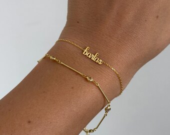 Sterling Silver Name Bracelet, Personalized Name Bracelet , Custom Gold Name Bracelet, Minimalist Name Bracelet, Personalized Jewellery