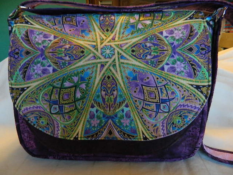 purse Peggy Toole fabric Purple FREE SHIPPING RFID lined cross-body bag Flaptastic shoulder bag