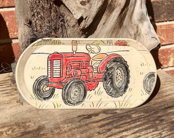 Gifts for Dad, Farm Platter, Tractor plate, Farm Scenes, Country living. Perfect gift for the men on your Christmas list!