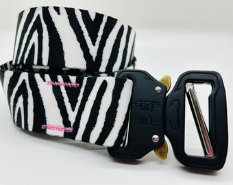 Fauxbra Buckle Belt - 1.5" Zebra Print