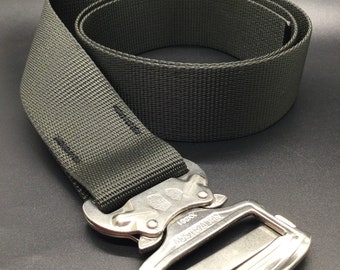 Cobra Buckle Belt - 1.75” Silver Buckle with Black Belt