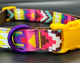 Dog Collar - Aztec Bright Colors