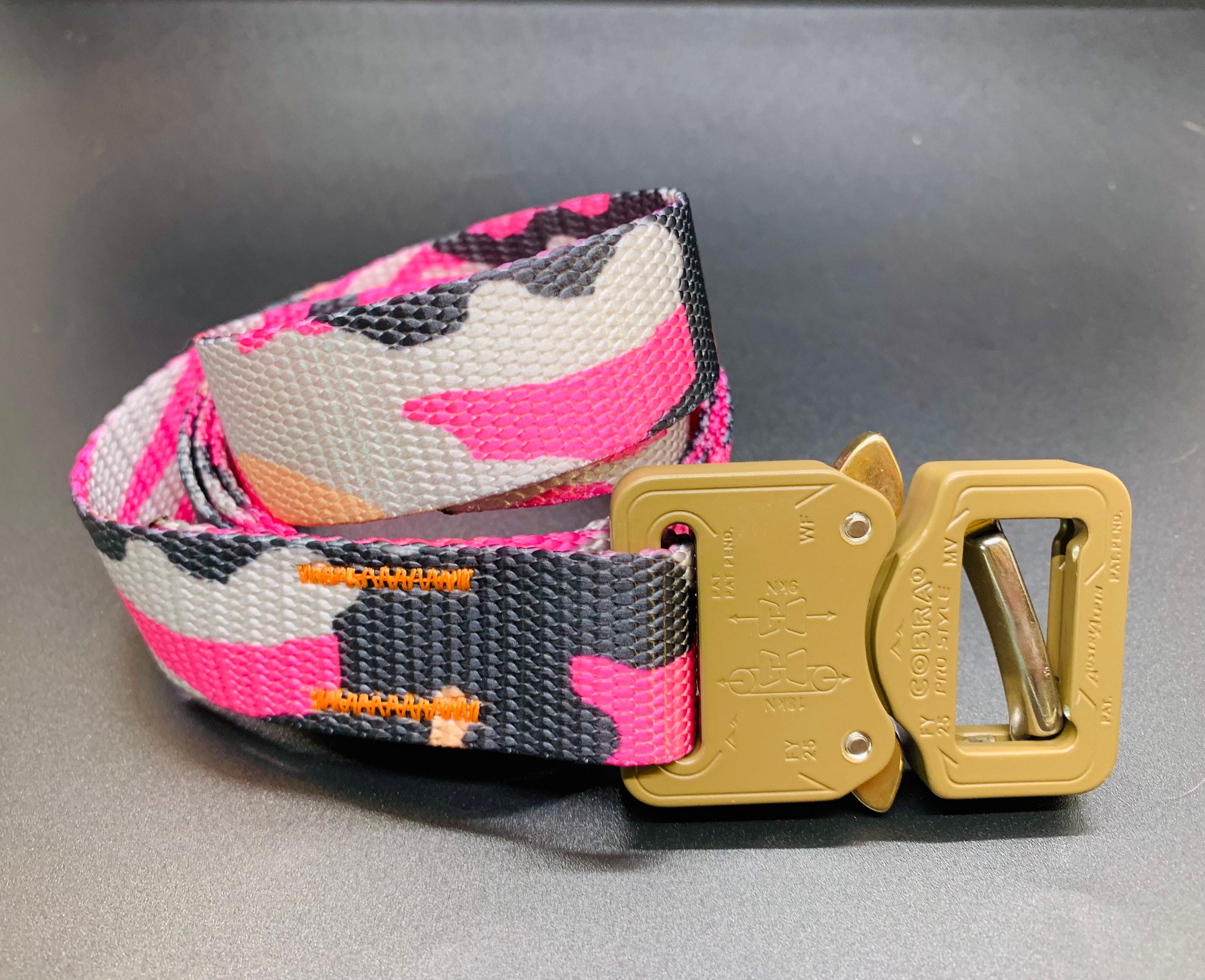 Cobra Buckle Belt One Inch Pink Camo With Coyote Brown 