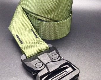 GT Cobra Belt - Army Green with Black Plastic Cobra Buckle