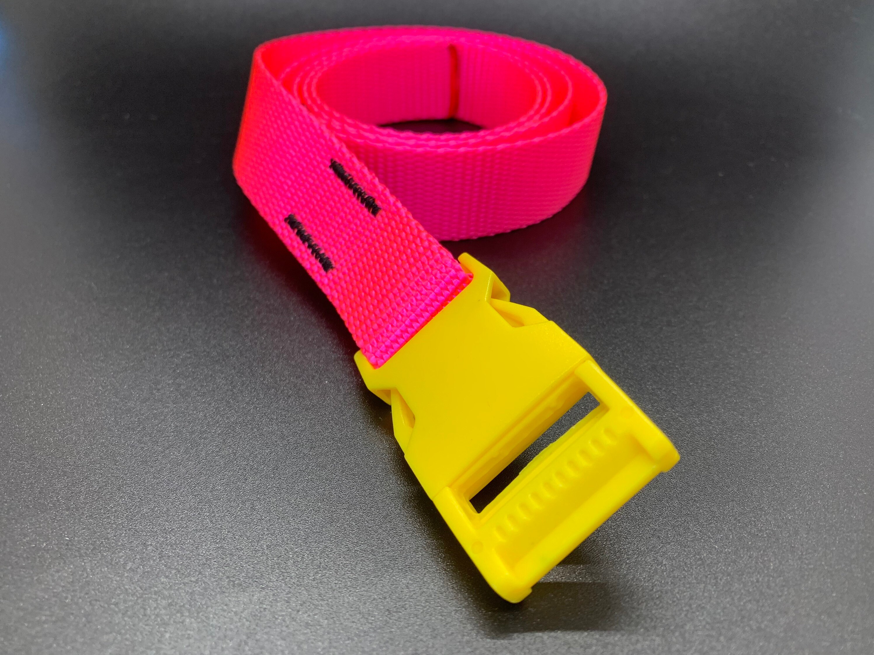 Skinny Belt Hi-viz Pink With Yellow 