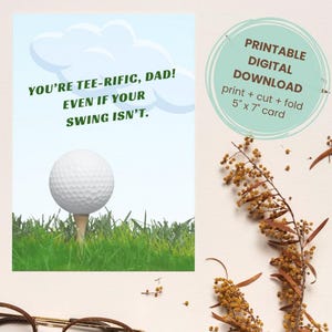Vaderdagkaart | Golfthema | Afdrukbare download | Direct downloaden | Grappig vaderdagcadeau voor golfliefhebbers + GRATIS CADEAU!
