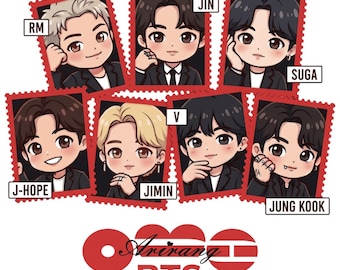 Portachiavi/Porta carte da concerto in stile Chibi del membro Arirang dei BTS / Portafoglio per concerti