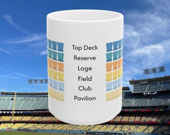 Dodger Stadium Mug | Los Angeles Seat Colors | Baseball Fan Gift
